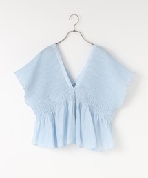 LOWRYS FARM | ヨウリュウシャーリングショートフレンチスリーブ 661674(シャツ/ブラウス)