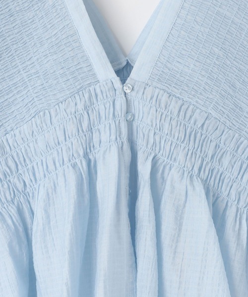 LOWRYS FARM(ローリーズファーム)の「ヨウリュウシャーリングショートフレンチスリーブ 661674(シャツ/ブラウス・レディース・ベージュ/ブラック/ブルー/アイボリー/ドット・FREE)」の17枚目の写真