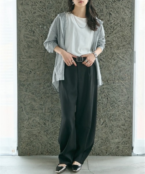 Soiunique（スワユニーク）の「麻調合繊ゆったりサイズカーブパンツ ［Soiunique］（その他パンツ・レディース・ブルーグリーン/ブラック・L～LL/M～Ｌ）」の7枚目の写真