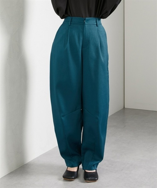 Soiunique（スワユニーク）の「麻調合繊ゆったりサイズカーブパンツ ［Soiunique］（その他パンツ・レディース・ブルーグリーン/ブラック・L～LL/M～Ｌ）」の10枚目の写真