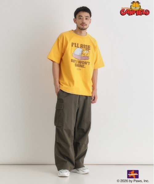 Right-on（ライトオン）の「【GARFIELD】グラフィックプリントTシャツ (ヴィンテージ加工/バイオウォッシュ/ユーズド感)（Tシャツ/カットソー・メンズ・イエロー/ダークグレー/ホワイト・M/L/XL/S）」の17枚目の写真