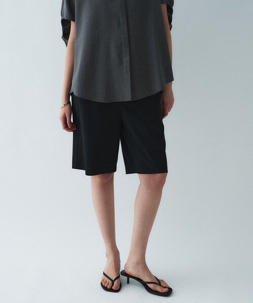 cloenc(クロエンス)の「【UVカット/接触冷感】ラッシュガード ギャザーリボンハーフパンツ(その他パンツ・レディース・ブラック/ダークブラウン・02/01)」の12枚目の写真