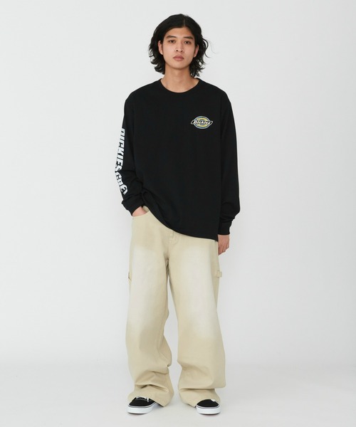 Dickies(ディッキーズ)の「Dickies/ディッキーズ ナッシュポートロングスリーブTシャツ 長袖/バックプリントTシャツ/ロゴT(Tシャツ/カットソー・メンズ・ホワイト/ブラック・X-LARGE/MEDIUM/LARGE)」の3枚目の写真