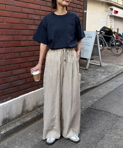 GEVACO（ゲバコ）の「【GEVACO/ゲバコ】ベーシックOE天竺ポケット刺繍Tシャツ（Tシャツ/カットソー・レディース・ホワイト/ネイビー/ミント・MEDIUM/LARGE）」の7枚目の写真