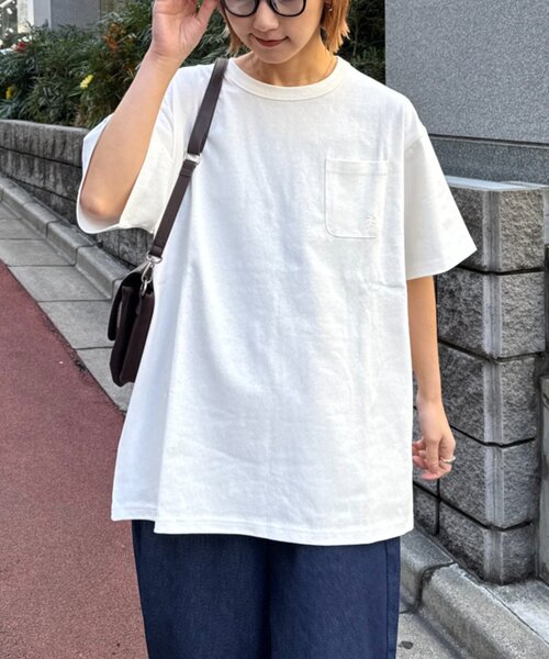 GEVACO（ゲバコ）の「【GEVACO/ゲバコ】ベーシックOE天竺ポケット刺繍Tシャツ（Tシャツ/カットソー・レディース・ホワイト/ネイビー/ミント・MEDIUM/LARGE）」の9枚目の写真