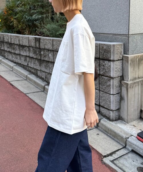 GEVACO（ゲバコ）の「【GEVACO/ゲバコ】ベーシックOE天竺ポケット刺繍Tシャツ（Tシャツ/カットソー・レディース・ホワイト/ネイビー/ミント・MEDIUM/LARGE）」の10枚目の写真