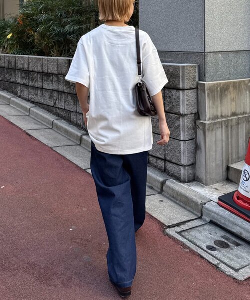 GEVACO（ゲバコ）の「【GEVACO/ゲバコ】ベーシックOE天竺ポケット刺繍Tシャツ（Tシャツ/カットソー・レディース・ホワイト/ネイビー/ミント・MEDIUM/LARGE）」の14枚目の写真