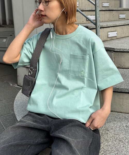GEVACO（ゲバコ）の「【GEVACO/ゲバコ】ベーシックOE天竺ポケット刺繍Tシャツ（Tシャツ/カットソー・レディース・ホワイト/ネイビー/ミント・MEDIUM/LARGE）」の20枚目の写真