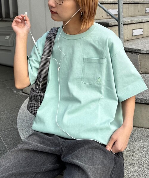 GEVACO（ゲバコ）の「【GEVACO/ゲバコ】ベーシックOE天竺ポケット刺繍Tシャツ（Tシャツ/カットソー・レディース・ホワイト/ネイビー/ミント・MEDIUM/LARGE）」の21枚目の写真