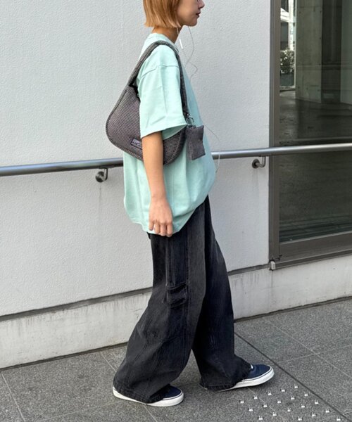 GEVACO（ゲバコ）の「【GEVACO/ゲバコ】ベーシックOE天竺ポケット刺繍Tシャツ（Tシャツ/カットソー・レディース・ホワイト/ネイビー/ミント・MEDIUM/LARGE）」の4枚目の写真