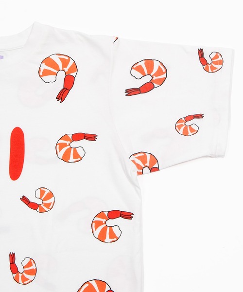 PUNYUS(プニュズ)の「【新サイズ】フード総柄Tシャツ(EBI)(Tシャツ/カットソー・レディース・レッド・1/2/3/4/5)」の12枚目の写真