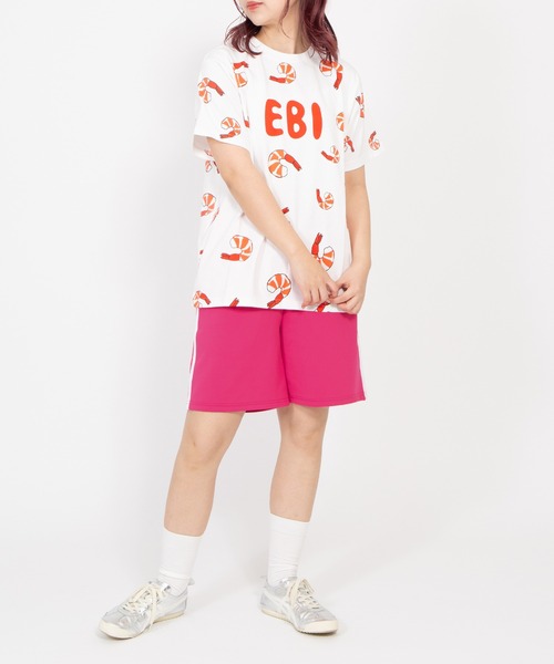 PUNYUS(プニュズ)の「【新サイズ】フード総柄Tシャツ(EBI)(Tシャツ/カットソー・レディース・レッド・1/2/3/4/5)」の4枚目の写真
