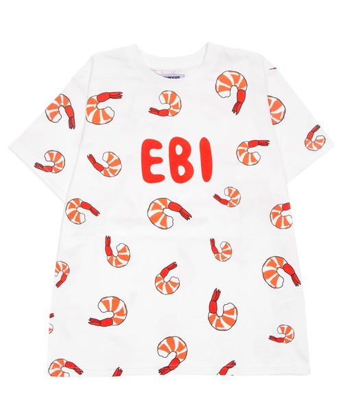 PUNYUS(プニュズ)の「【新サイズ】フード総柄Tシャツ(EBI)(Tシャツ/カットソー・レディース・レッド・1/2/3/4/5)」の14枚目の写真
