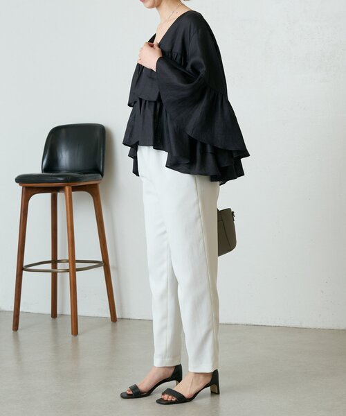 LIVETART（リヴェタート）の「リネンフリル羽織（その他アウター・レディース・ブラック/ベージュ・FREE）」の15枚目の写真