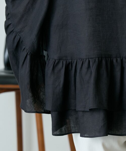 LIVETART（リヴェタート）の「リネンフリル羽織（その他アウター・レディース・ブラック/ベージュ・FREE）」の19枚目の写真