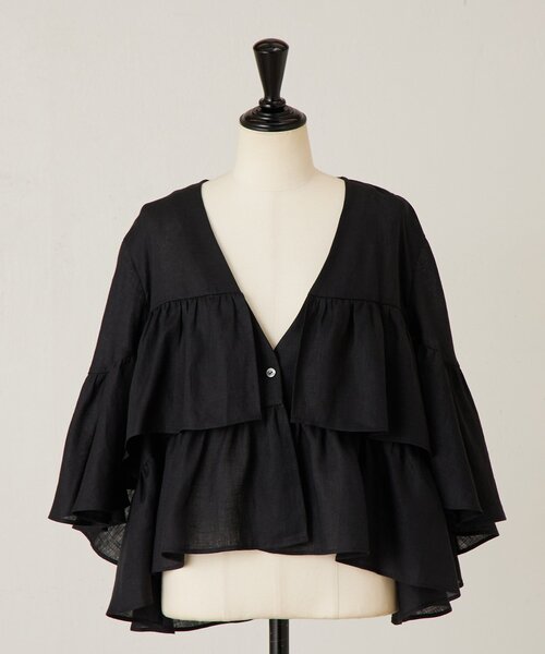 LIVETART（リヴェタート）の「リネンフリル羽織（その他アウター・レディース・ブラック/ベージュ・FREE）」の20枚目の写真