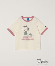 FRUIT OF THE LOOM: PEANUTS プリント リンガー Tシャツ<KIDS>