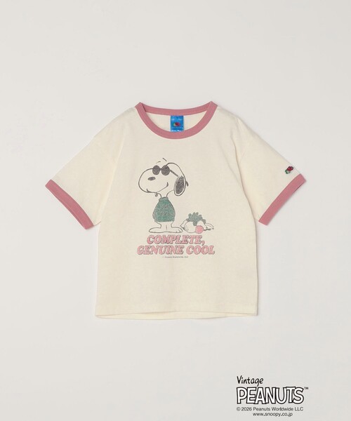 SHIPS any(シップス エニィ)の「FRUIT OF THE LOOM: PEANUTS プリント リンガー Tシャツ<KIDS>(Tシャツ/カットソー・キッズ・ホワイト/ホワイト系その他・120/140/150/130)」の1枚目の写真