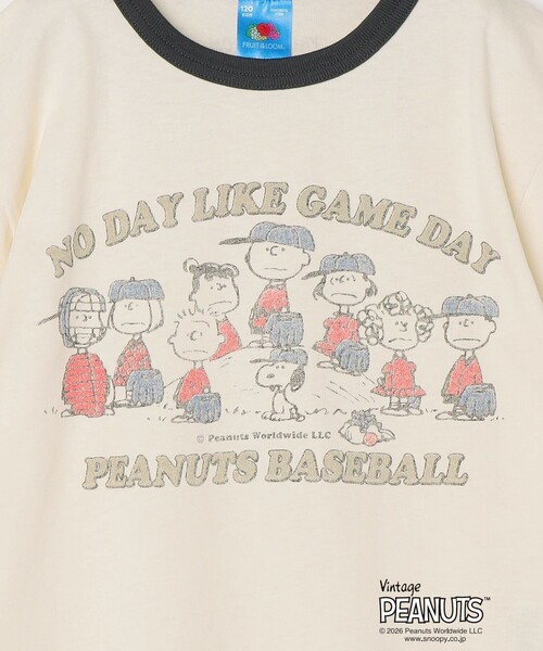 SHIPS any(シップス エニィ)の「FRUIT OF THE LOOM: PEANUTS プリント リンガー Tシャツ<KIDS>(Tシャツ/カットソー・キッズ・ホワイト/ホワイト系その他・120/140/150/130)」の9枚目の写真