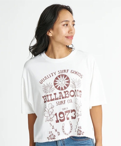 BILLABONG(ビラボン)の「BILLABONG/ビラボン 半袖 クロップドTシャツ SUN ECHOES WL CROPPED COOL DRY TEE BG01C209(Tシャツ/カットソー・レディース・ホワイト/スミクロ/ブルー・M)」の11枚目の写真