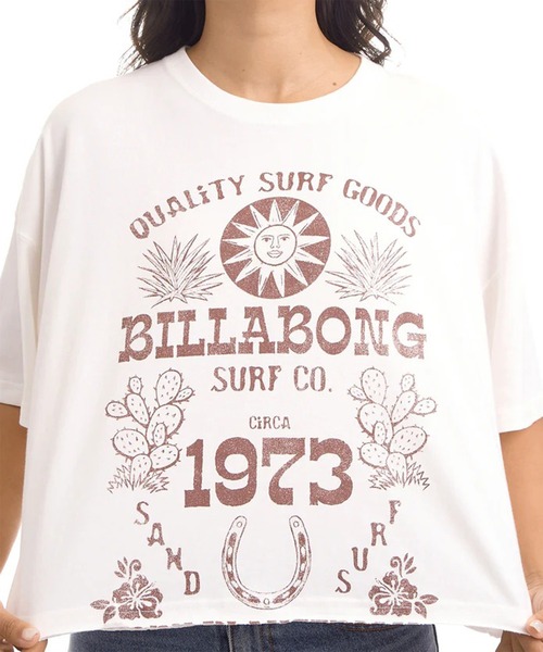 BILLABONG(ビラボン)の「BILLABONG/ビラボン 半袖 クロップドTシャツ SUN ECHOES WL CROPPED COOL DRY TEE BG01C209(Tシャツ/カットソー・レディース・ホワイト/スミクロ/ブルー・M)」の9枚目の写真