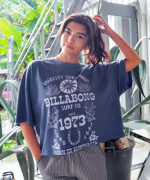 BILLABONG(ビラボン)の「BILLABONG/ビラボン 半袖 クロップドTシャツ SUN ECHOES WL CROPPED COOL DRY TEE BG01C209(Tシャツ/カットソー・レディース・ホワイト/スミクロ/ブルー・M)」の13枚目の写真