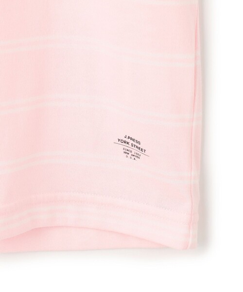 J.PRESS YORK STREET（ジェイプレスヨークストリート）の「【UNISEX】ブルドッグワンポイント ボーダー Tシャツ（Tシャツ/カットソー・メンズ・サックスブルー系1/ホワイト系1/ピンク系1/ネイビー系1・LARGE/MEDIUM/SMALL）」の8枚目の写真