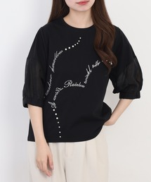 セール】Anna Nicola 発泡ロゴプリント半袖Tシャツ（Tシャツ