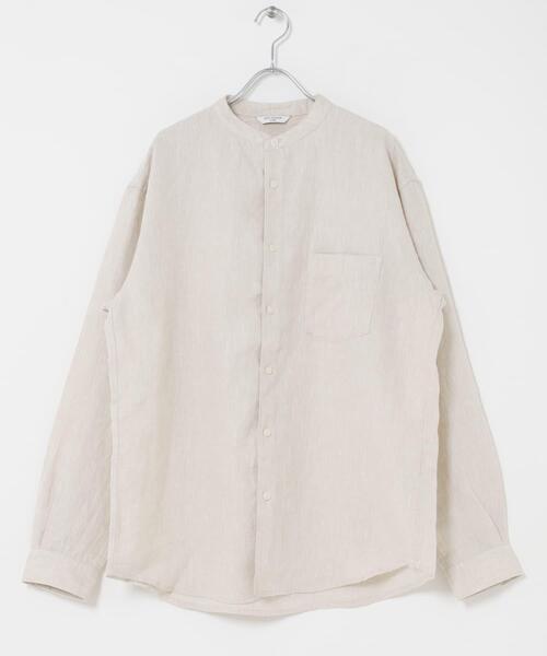 URBAN RESEARCH DOORS(アーバンリサーチドアーズ)の「シルケットリネン バンドカラーロングスリーブシャツ(シャツ/ブラウス・メンズ・アイボリー/チェック/インディゴブルー・X-LARGE/LARGE/MEDIUM)」の10枚目の写真