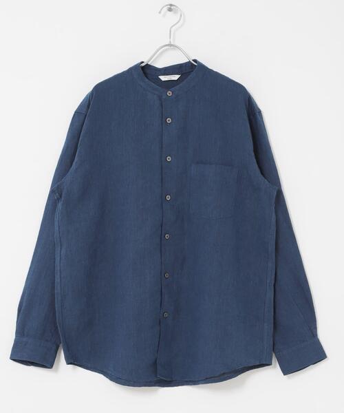 URBAN RESEARCH DOORS(アーバンリサーチドアーズ)の「シルケットリネン バンドカラーロングスリーブシャツ(シャツ/ブラウス・メンズ・アイボリー/チェック/インディゴブルー・X-LARGE/LARGE/MEDIUM)」の19枚目の写真