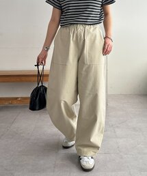 【Enlude】カットバックサテンバレルイージーパンツ《ユニセックス》