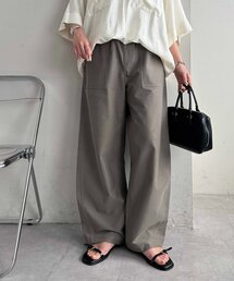 【Enlude】カットバックサテンバレルイージーパンツ《ユニセックス》