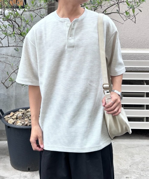 セール】ドライワッフルヘンリーネック半袖Tシャツ（Tシャツ