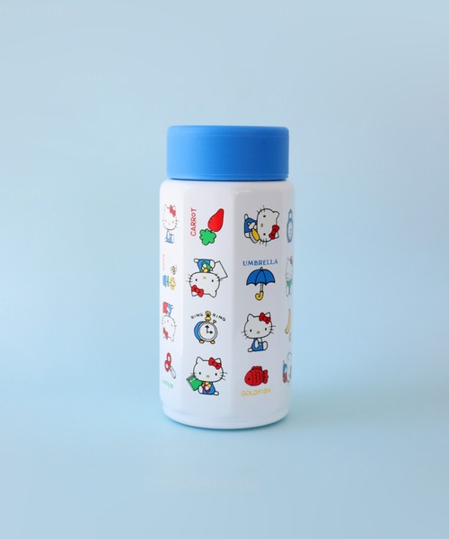 sanrio(サンリオ)の「〈SANRIO/サンリオ〉 ハローキティ レトロ25 八角ステンレスボトル 350ml STO4(水筒・レディース・ブルー・ONE SIZE)」の1枚目の写真