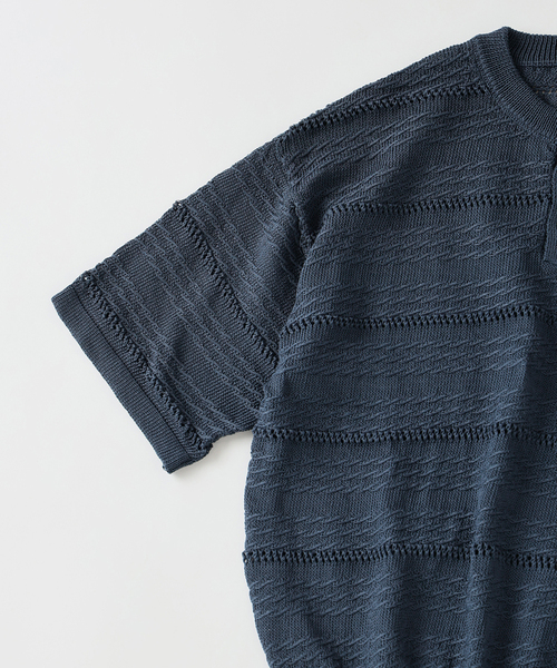 JOURNAL STANDARD(ジャーナルスタンダード)の「クロシェ レース ヘンリー ニット(ニット/セーター・メンズ・ブラック/オレンジ/コバルトブルー・LARGE/MEDIUM)」の6枚目の写真