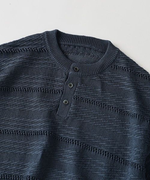 JOURNAL STANDARD(ジャーナルスタンダード)の「クロシェ レース ヘンリー ニット(ニット/セーター・メンズ・ブラック/オレンジ/コバルトブルー・LARGE/MEDIUM)」の7枚目の写真