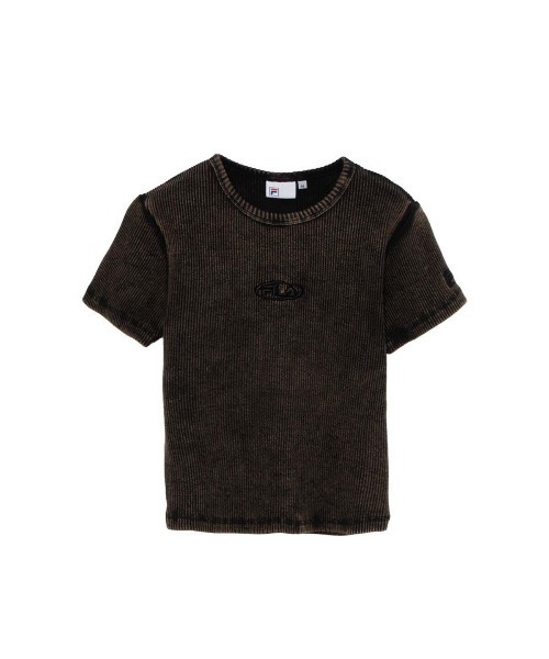 FILA(フィラ)の「FILA PIGMENT RIB S/S TEE(フィラ ピグメント リブ ショートスリーブ Tシャツ)(Tシャツ/カットソー・レディース・ブラック・MEDIUM/LARGE)」の2枚目の写真