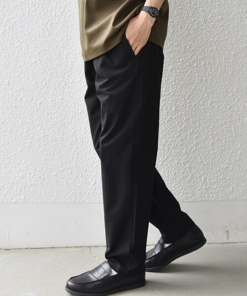 WEB限定】SHIPS any:〈ストレッチ〉ドライタッチ サッカー リラックス
