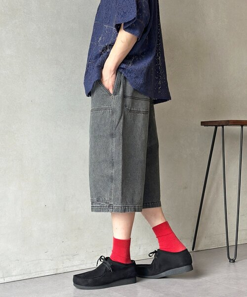 CPCM（シーピーシーエム）の「ダブルニーデニムクオーター（その他パンツ・メンズ・ブルー/ブラック・SMALL/MEDIUM/LARGE）」の4枚目の写真