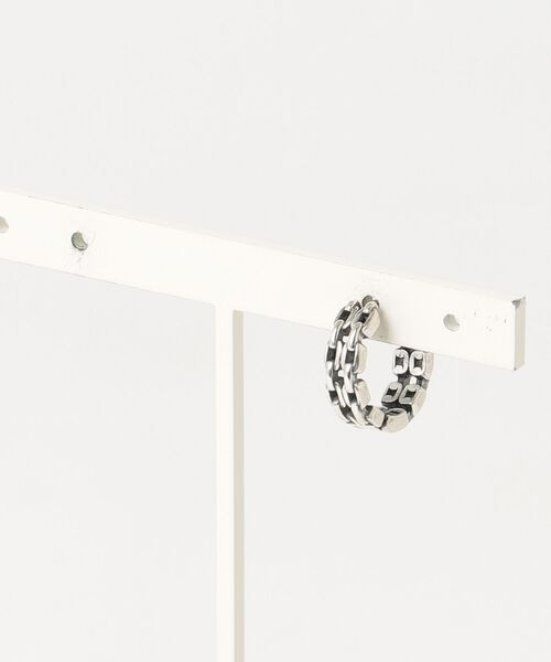 tunee(チュニー)の「ダブルチェーンリングペアピアス/片耳用/ユニセックス(T3)(ピアス(片耳用)・レディース・シルバー・FREE)」の3枚目の写真