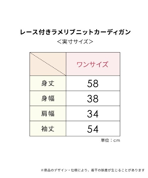 PEACH JOHN(ピーチジョン)の「レース付きラメリブニットカーディガン(カーディガン/ボレロ・レディース・チャコール/ベージュ/ブルー・ONE SIZE)」の9枚目の写真