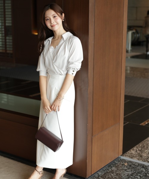 Apuweiser-riche（アプワイザーリッシェ）の「カシュクールレースキャミセット（Tシャツ/カットソー・レディース・グレイッシュベージュ/ライトブルー/ピンク・1/2）」の5枚目の写真