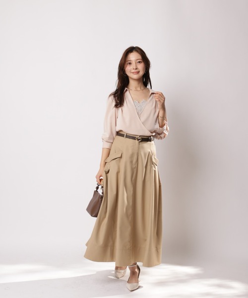 Apuweiser-riche（アプワイザーリッシェ）の「カシュクールレースキャミセット（Tシャツ/カットソー・レディース・グレイッシュベージュ/ライトブルー/ピンク・1/2）」の8枚目の写真
