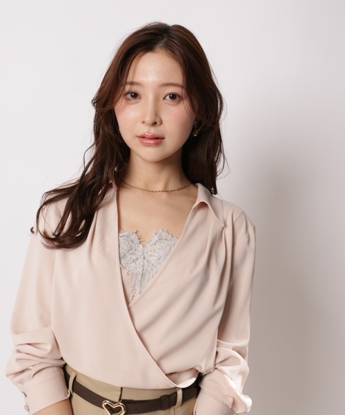 Apuweiser-riche（アプワイザーリッシェ）の「カシュクールレースキャミセット（Tシャツ/カットソー・レディース・グレイッシュベージュ/ライトブルー/ピンク・1/2）」の11枚目の写真