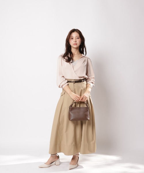 Apuweiser-riche（アプワイザーリッシェ）の「カシュクールレースキャミセット（Tシャツ/カットソー・レディース・グレイッシュベージュ/ライトブルー/ピンク・1/2）」の12枚目の写真