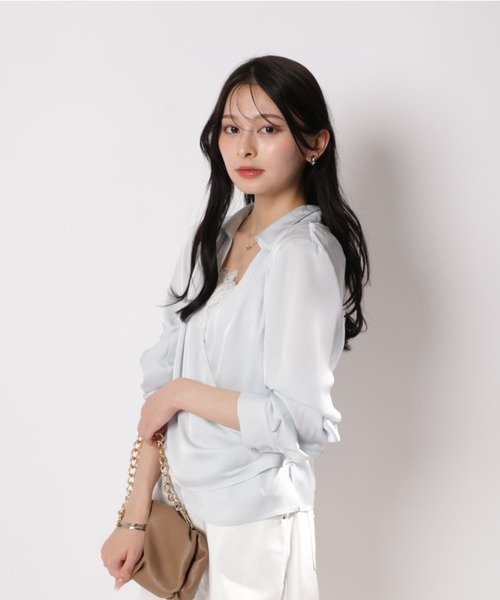 Apuweiser-riche（アプワイザーリッシェ）の「カシュクールレースキャミセット（Tシャツ/カットソー・レディース・グレイッシュベージュ/ライトブルー/ピンク・1/2）」の17枚目の写真