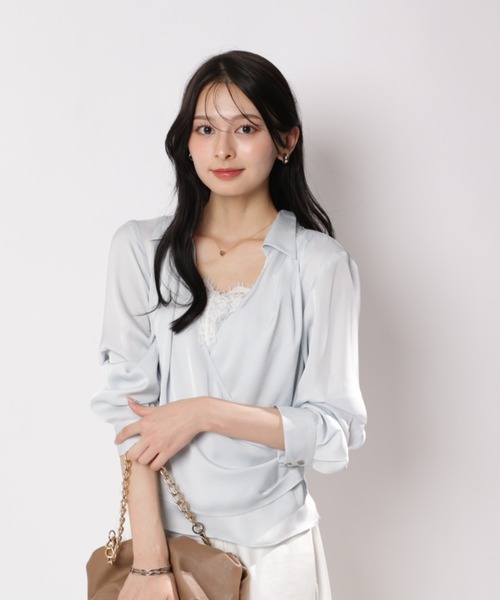 Apuweiser-riche（アプワイザーリッシェ）の「カシュクールレースキャミセット（Tシャツ/カットソー・レディース・グレイッシュベージュ/ライトブルー/ピンク・1/2）」の18枚目の写真