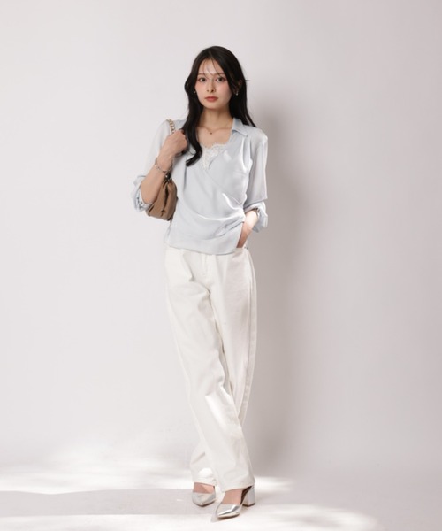 Apuweiser-riche（アプワイザーリッシェ）の「カシュクールレースキャミセット（Tシャツ/カットソー・レディース・グレイッシュベージュ/ライトブルー/ピンク・1/2）」の20枚目の写真
