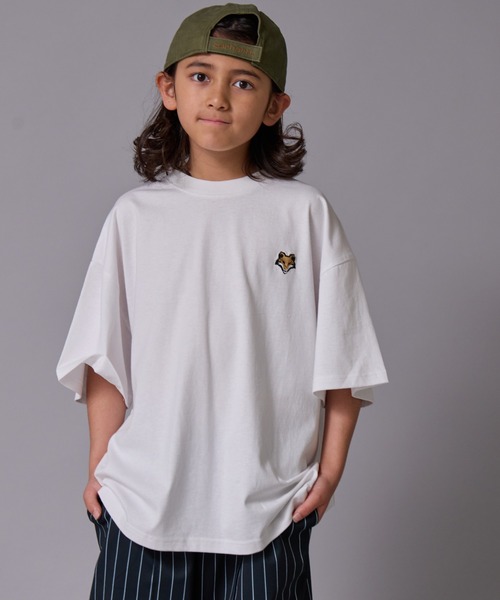 PAIRMANON STREET(ペアマノンストリート)の「【90-160cm】【綿100%】アニマルワンポイント刺繍半袖T【PAIRMANON STREET】(Tシャツ/カットソー・キッズ・ホワイト/ホワイト系その他/ライトグレー/グリーン/パープル/ブラック・100/110/120/130/140/150/160/90)」の2枚目の写真