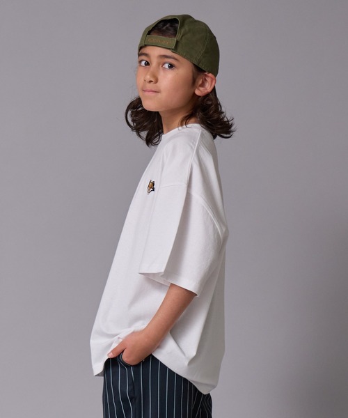 PAIRMANON STREET(ペアマノンストリート)の「【90-160cm】【綿100%】アニマルワンポイント刺繍半袖T【PAIRMANON STREET】(Tシャツ/カットソー・キッズ・ホワイト/ホワイト系その他/ライトグレー/グリーン/パープル/ブラック・100/110/120/130/140/150/160/90)」の11枚目の写真